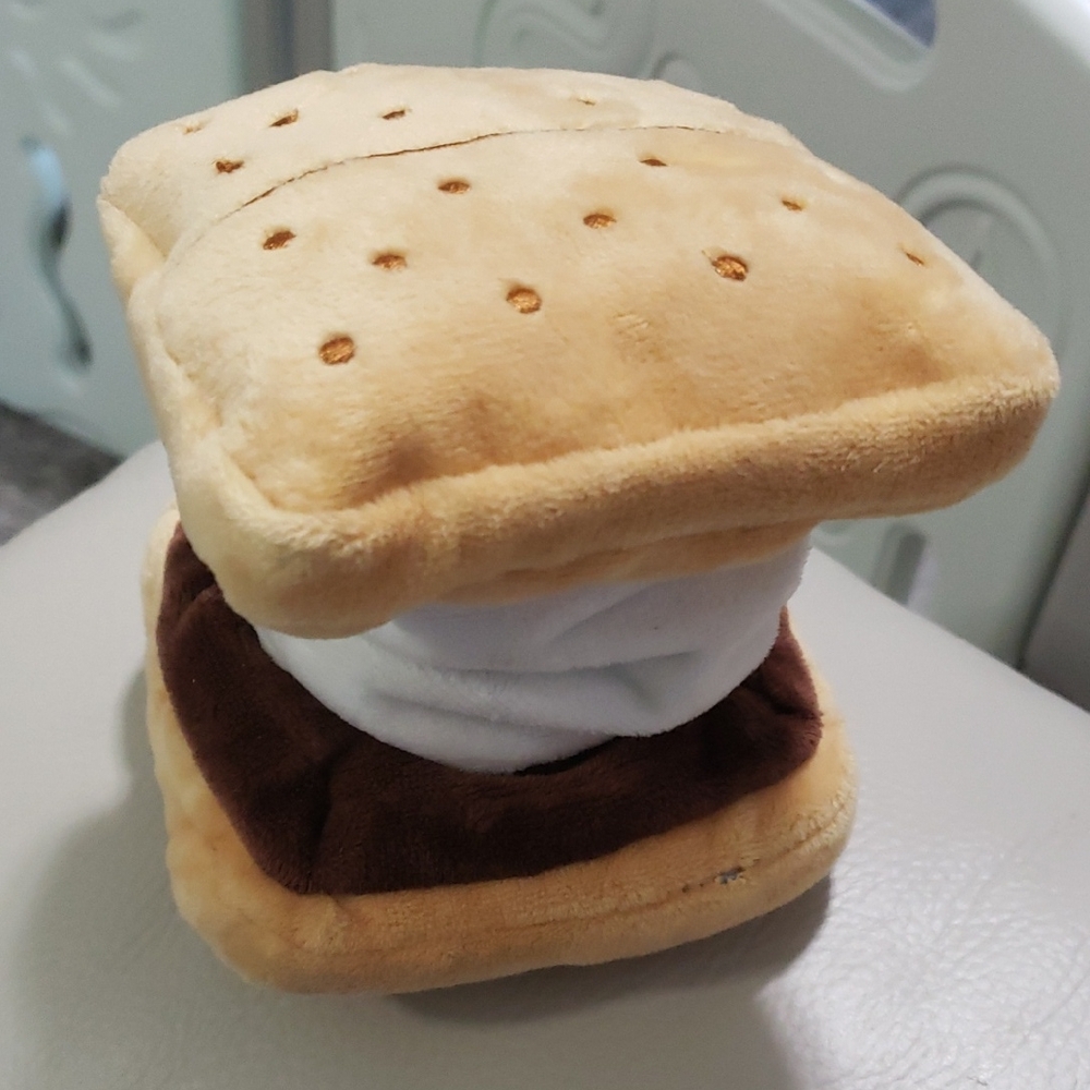 Plush S'mores Dog Toy With Squeaker